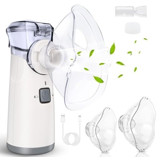 Portable Nebulizer - Nebulizer Machine for Adults and Kids Travel and Household Use, Handheld Mesh Nebulizer Spacer OTC Parts