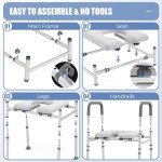 Toilet Seat Riser with Handles and Soft Cushion