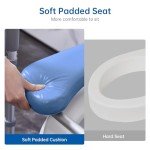 Raised Toilet Seat with Armrests and Padded Support
