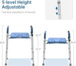 Raised Toilet Seat with Armrests and Padded Support