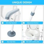 Adjustable Toilet Seat Riser with Handles for Seniors