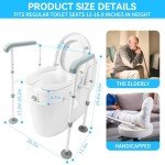 Adjustable Toilet Seat Riser with Handles for Seniors