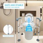 Adjustable Toilet Seat Riser with Handles for Seniors