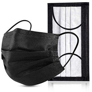 Black Disposable Face Masks for Adults - 50 Pack