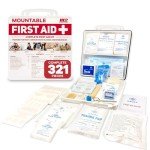 M2 BASICS Complete 321 Piece Emergency First Aid Kit | Business & Home Medical Supplies | Wall Mountable Hard Case | Office, Car, Travel, School, Camping, Hunting, Sports