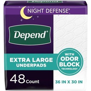 Depend XL Disposable Bed Pads for Adults, 48 Count