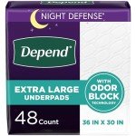Depend XL Disposable Bed Pads for Adults, 48 Count
