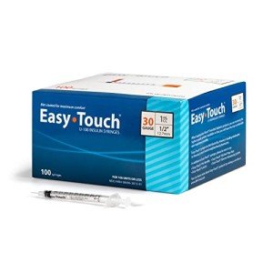 EasyTouch U-100 Insulin Syringes, 30G, Box of 100