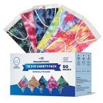 WECARE 50 Pack Assorted Tie Dye Face Masks