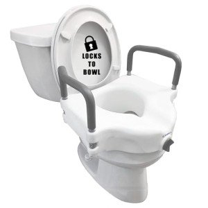 Carex E-Z Lock Raised Toilet Seat with Handles