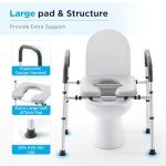 Toilet Seat Riser with Handles for Seniors