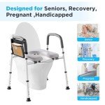 Toilet Seat Riser with Handles for Seniors