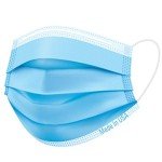 USA Made Disposable Face Mask 50 Pack - Light Blue