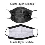 Wecolor Black Disposable 3-Ply Face Masks