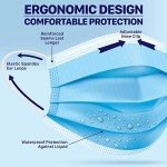 USA Made Disposable Face Mask 50 Pack - Light Blue