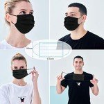 100 Pack Black Disposable 3-Layer Face Masks