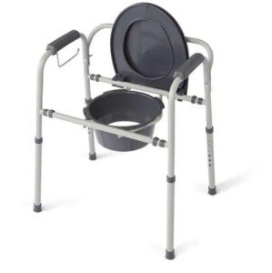 Height Adjustable 3-in-1 Folding Bedside Commode