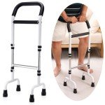 Bulyoou Walking Cane Standing Aids and Supports Adjustable Cane Stand Assist Aid for Elderly up to 300lb Height Adjustable 28.74-36.22 in Mobility Aids for Seniors, Adults and Assistance(White)