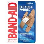 Band-Aid Brand Flexible Fabric Adhesive Bandages for Comfortable Flexible Protection, Twin Pack, 2 x 100 ct