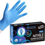 Blue Disposable Nitrile Exam Gloves, 100-Count