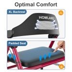 Foldable Rollator Walker with Seat for Seniors