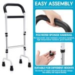 Bulyoou Walking Cane Standing Aids and Supports Adjustable Cane Stand Assist Aid for Elderly up to 300lb Height Adjustable 28.74-36.22 in Mobility Aids for Seniors, Adults and Assistance(White)