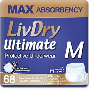 LivDry Max Absorbent Adult Incontinence Underwear, Medium