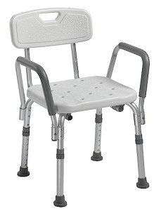 Drive Medical Bath Bench with Back and Padded Arms