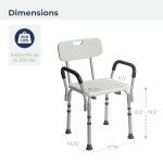Drive Medical Bath Bench with Back and Padded Arms