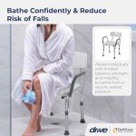 Drive Medical Bath Bench with Back and Padded Arms