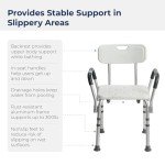 Drive Medical Bath Bench with Back and Padded Arms