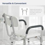 Drive Medical Bath Bench with Back and Padded Arms