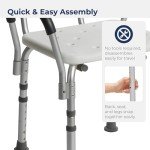 Drive Medical Bath Bench with Back and Padded Arms