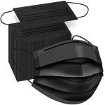 100 Pack Black Disposable 3-Layer Face Masks