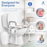 Adjustable Raised Toilet Seat with Safety Handles