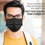 100 Pack Black Disposable 3-Layer Face Masks