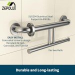 Brushed Nickel 2-in-1 Grab Bar with Paper Holder