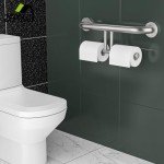 Brushed Nickel 2-in-1 Grab Bar with Paper Holder