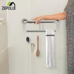 Brushed Nickel 2-in-1 Grab Bar with Paper Holder