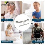 Brushed Nickel 2-in-1 Grab Bar with Paper Holder