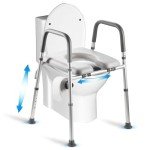 Adjustable Toilet Seat Riser with Handles for Seniors