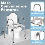 Adjustable Toilet Seat Riser with Handles for Seniors