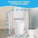 Adjustable Toilet Safety Rails for Seniors and Disabled