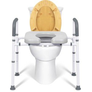 Adjustable Raised Toilet Seat with Handles for Everyone