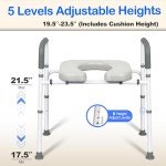 Adjustable Raised Toilet Seat with Handles for Everyone