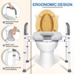 Adjustable Raised Toilet Seat with Handles for Everyone