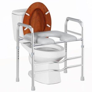 Raised Toilet Seat with Handles for Seniors