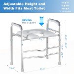 Raised Toilet Seat with Handles for Seniors