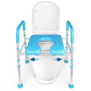 YIKAD Adjustable Raised Toilet Seat for Comfort
