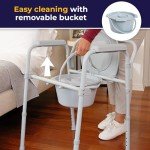 Drive Medical Folding Steel Bedside Commode Chair